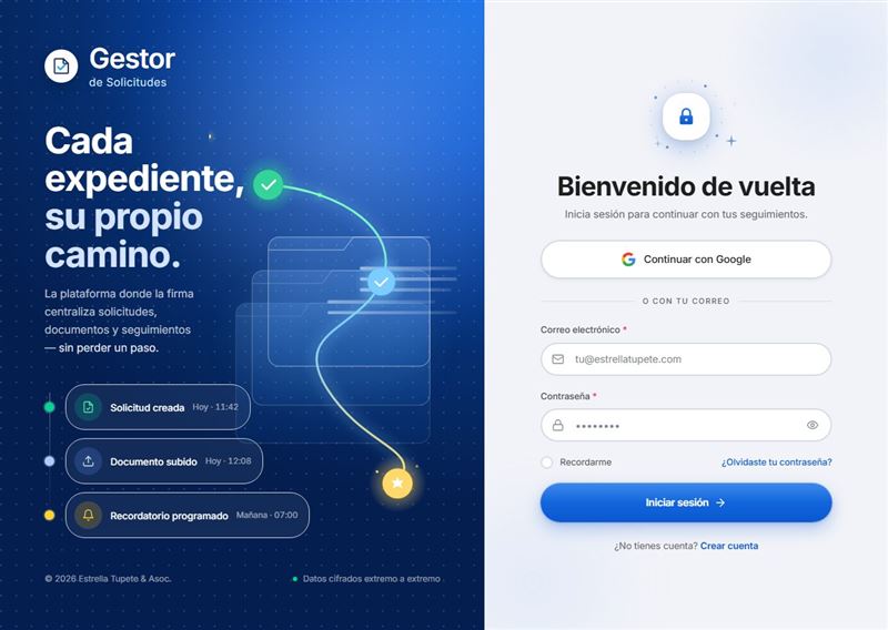 Recorrido por el sitio Gestor de Solicitudes
